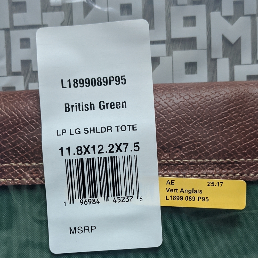 Longchamp Green and Brown Shoulder Bag - Picture 8 of 9